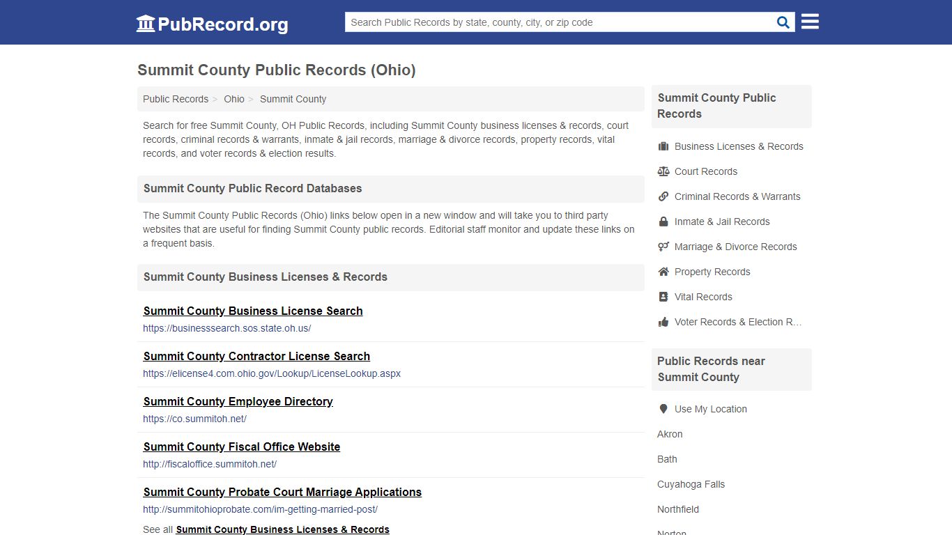 Free Summit County Public Records (Ohio Public Records)