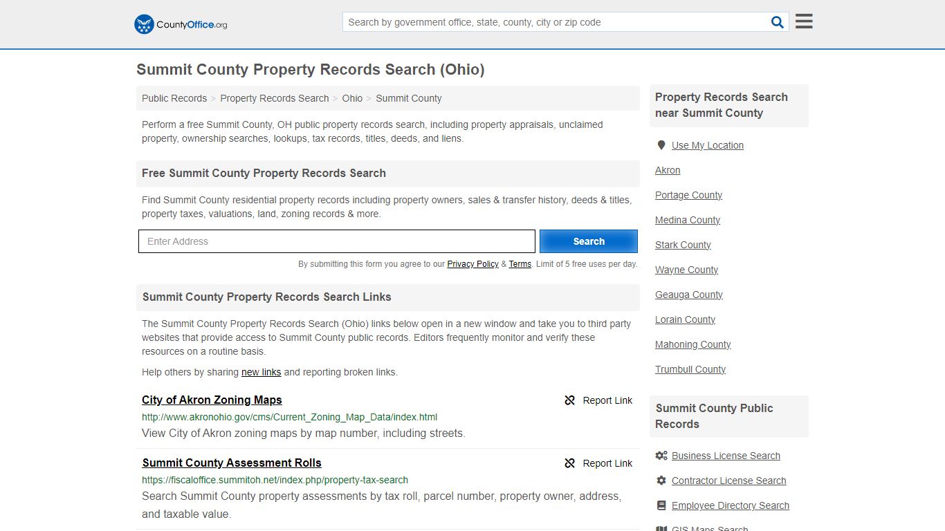 Summit County Property Records Search (Ohio) - County Office